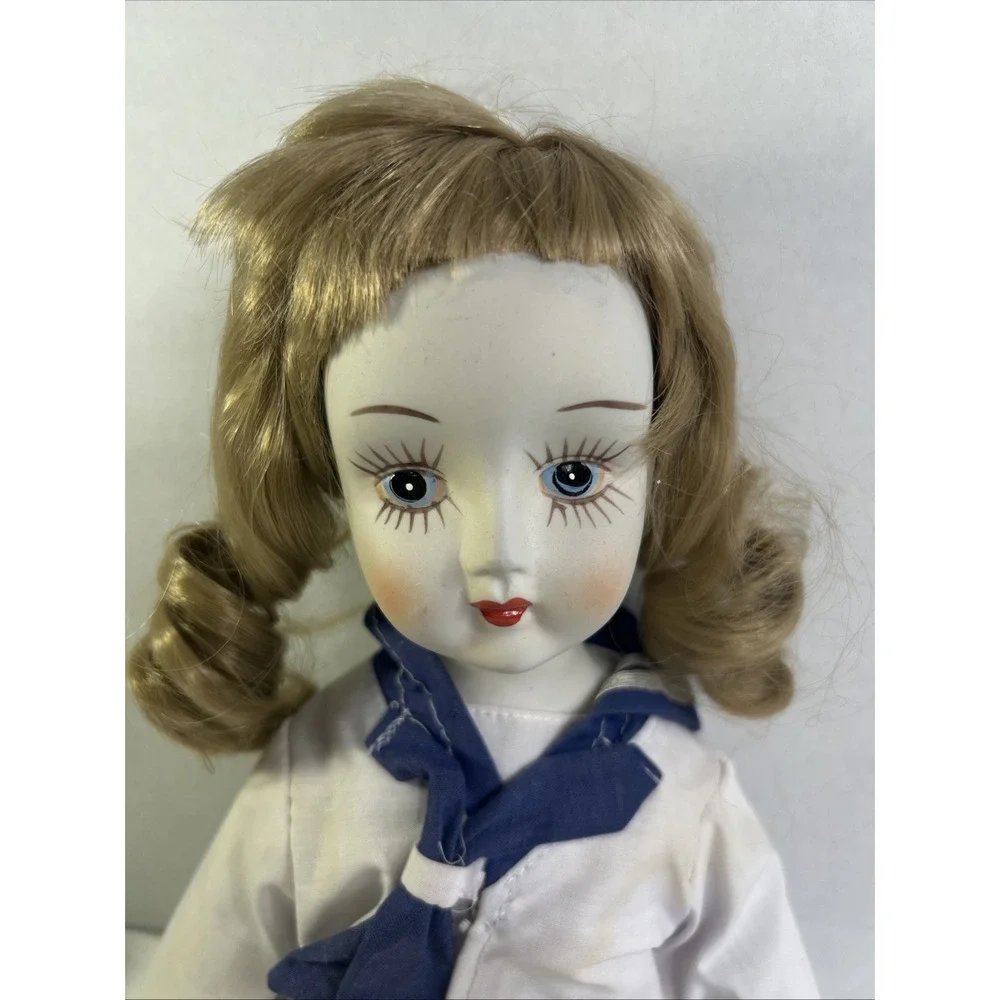 Price production Vintage Hand Painted Porcelain Doll With‎ Sailor Girl Taiwan